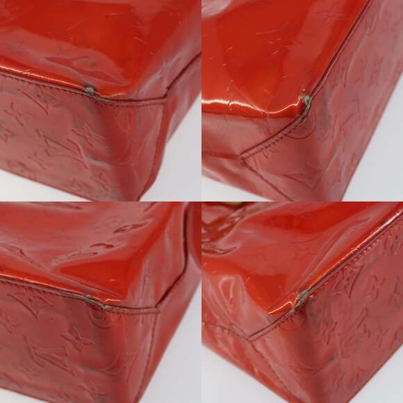 LOUIS VUITTON Monogram Vernis Reade PM Hand Bag Red Rouge M91088 - Picture 10 of 13